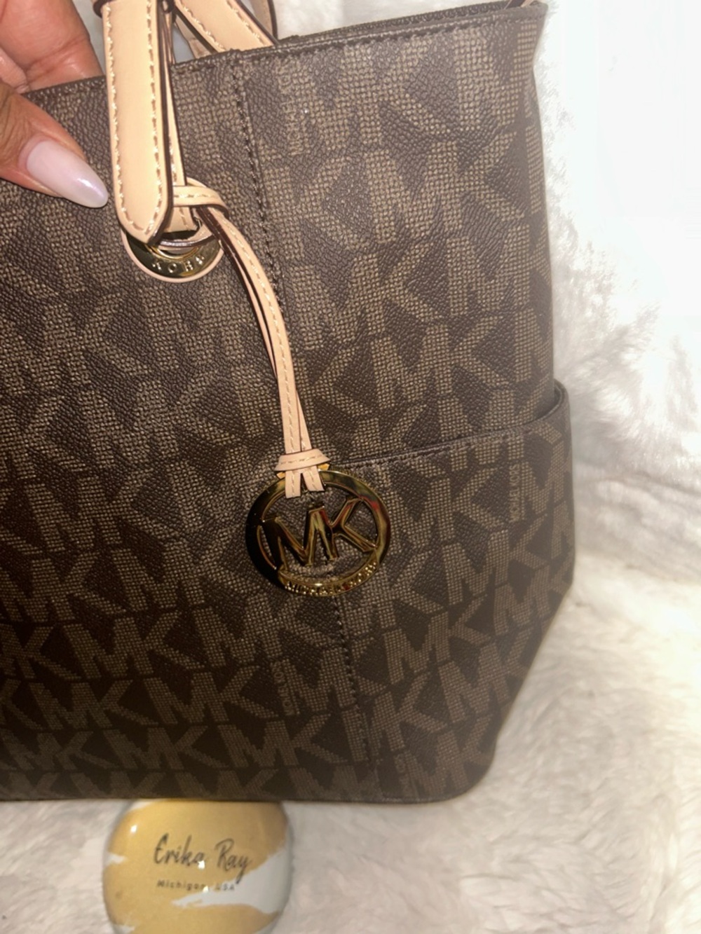 Michael Kors Brown Signature Jet Set Tote - Picture 16 of 16
